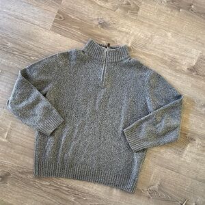 Daniele Blasi Sweater Mens Large Gray Wool Blend 1/4 Zip Made in Italy